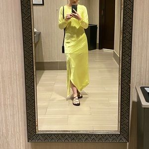 Satin Long Sleeve Maxi Dress